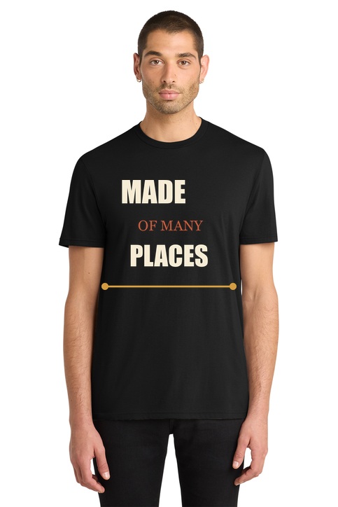Made of Many Places t-shirt mockup