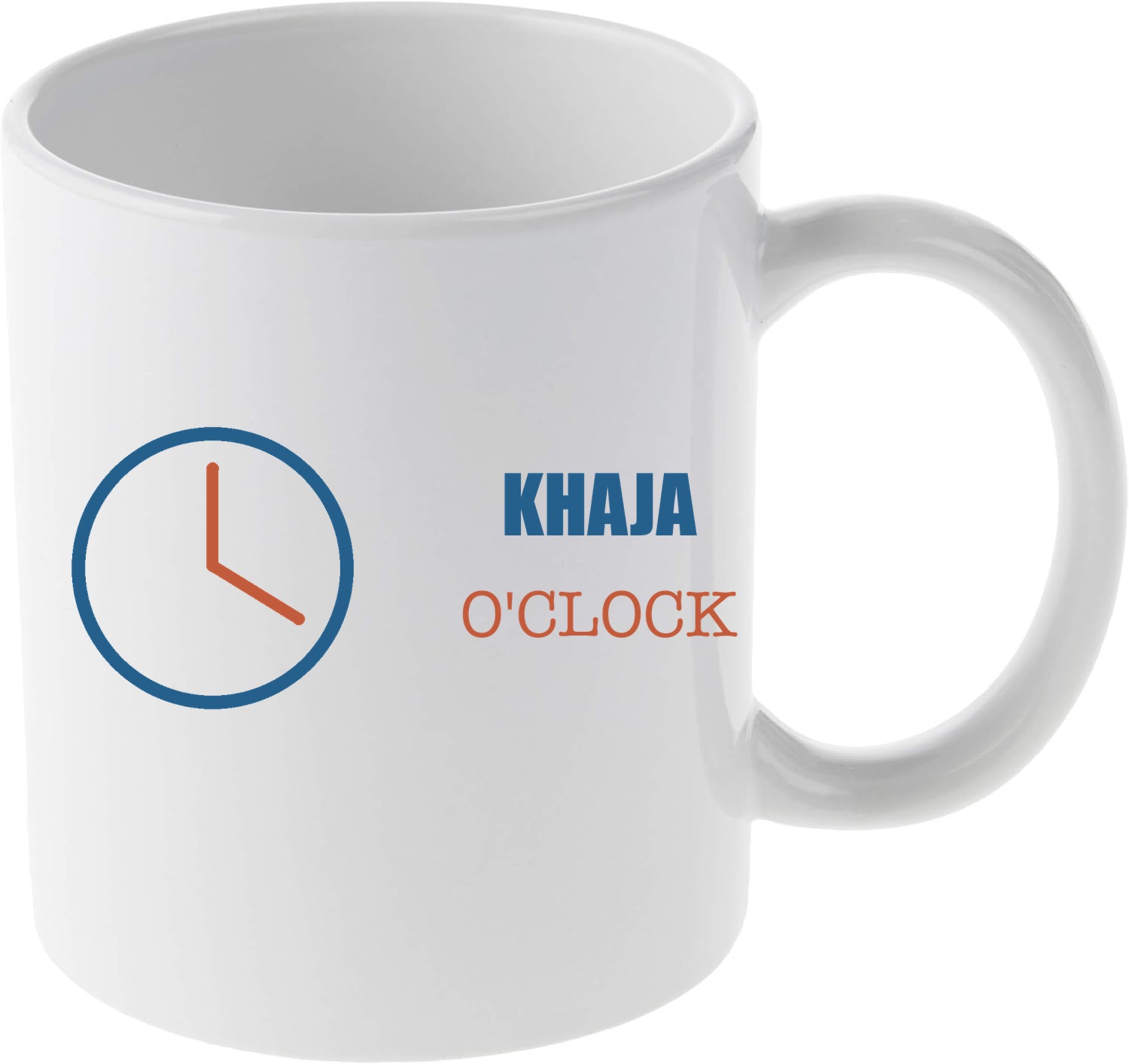 Khaja O Clock mug mockup