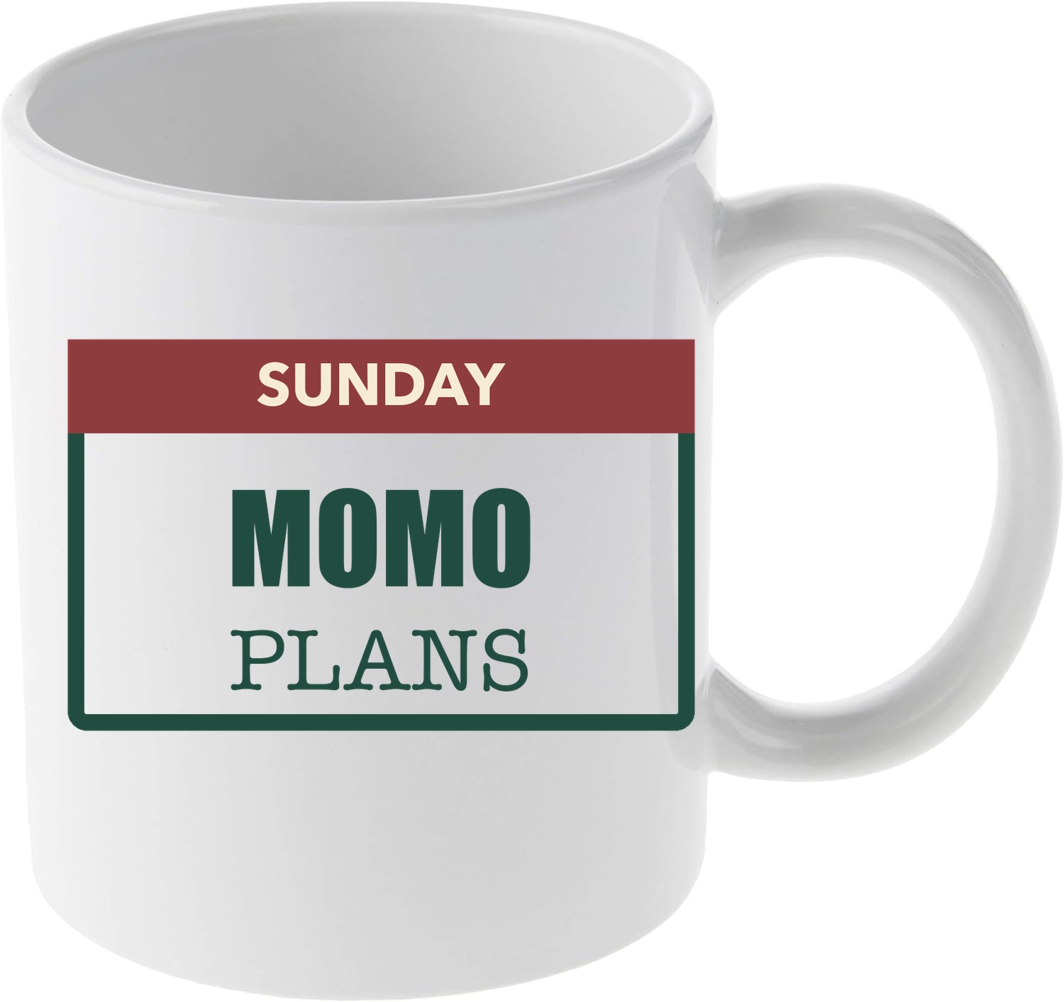 Sunday Momo Plans mug mockup