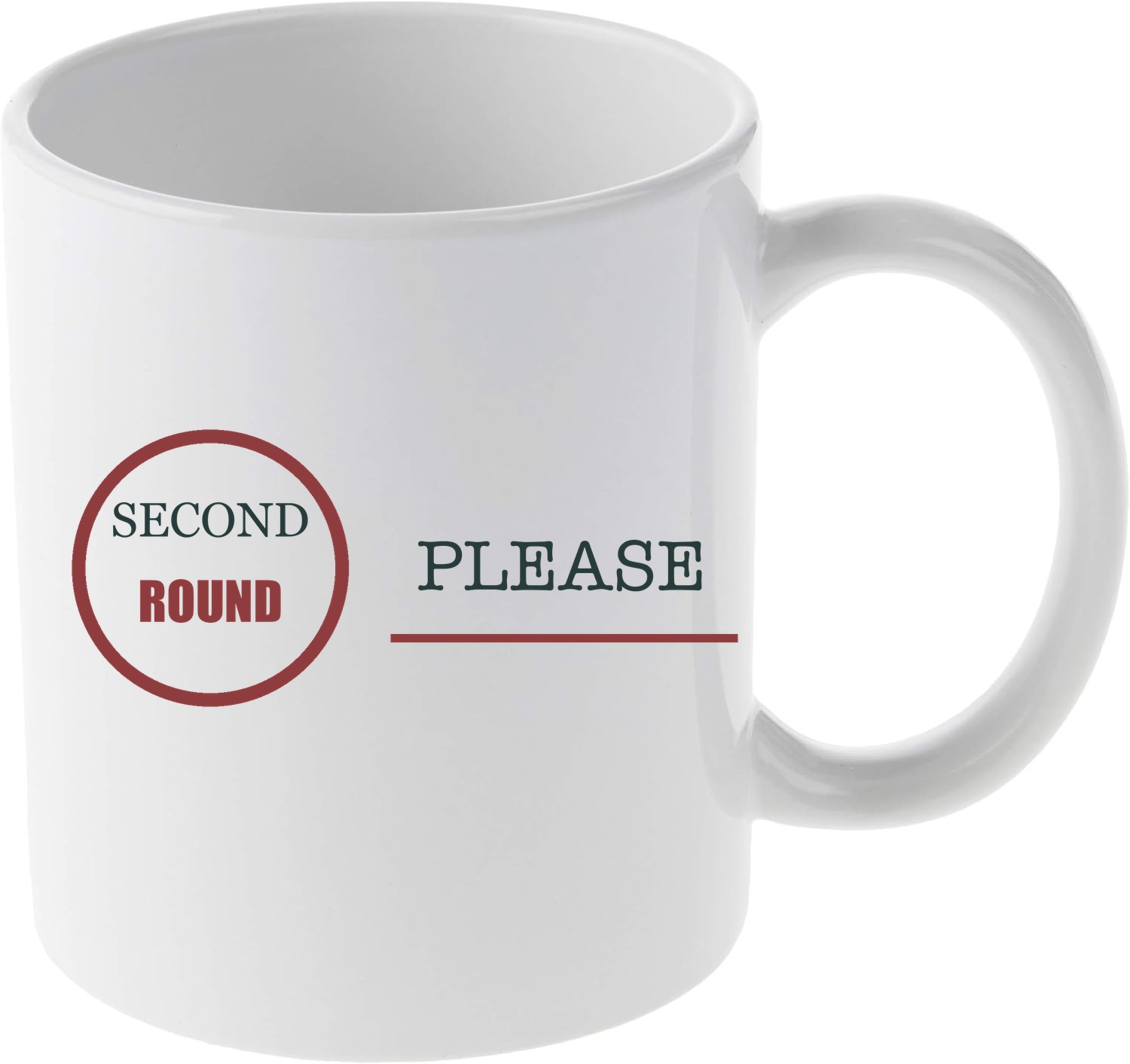 Second Round Please mug mockup