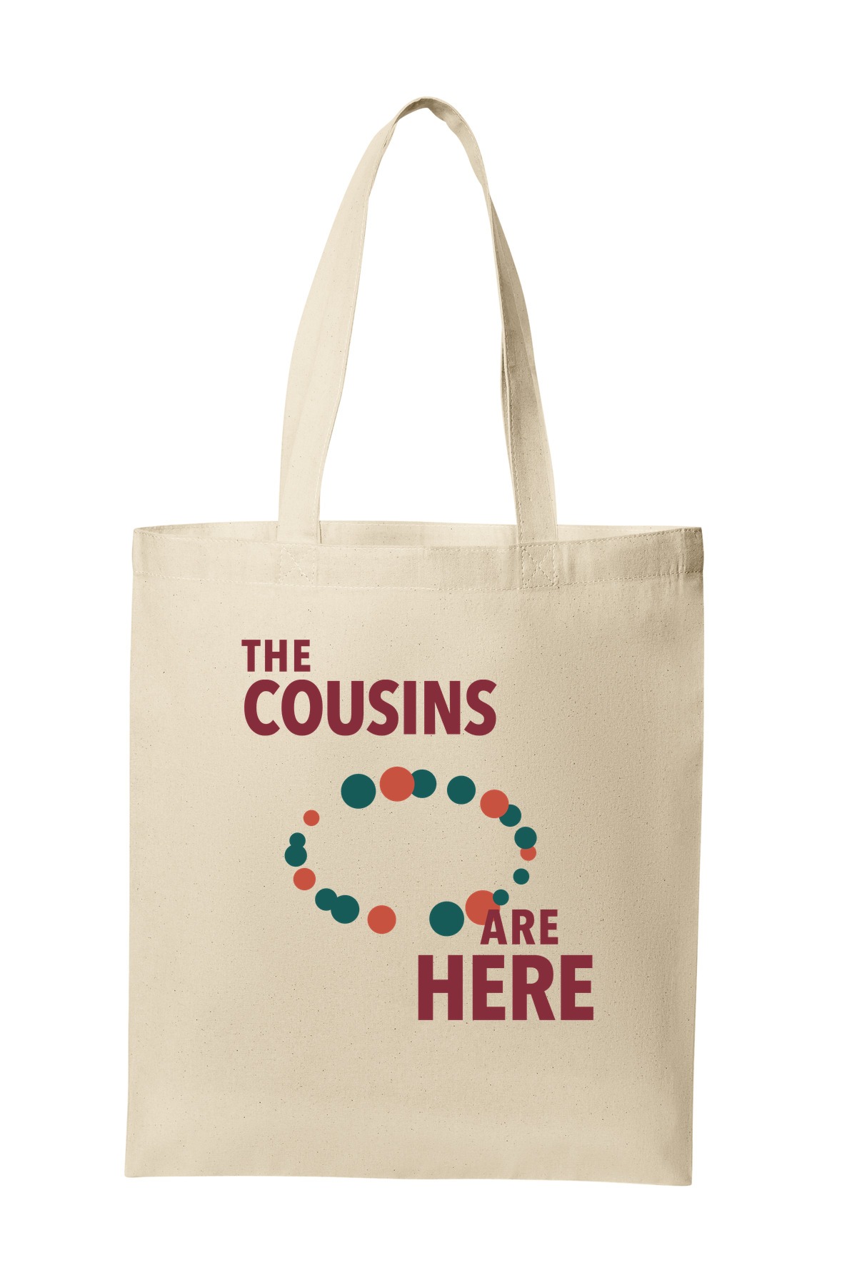 The Cousins Are Here tote bag mockup