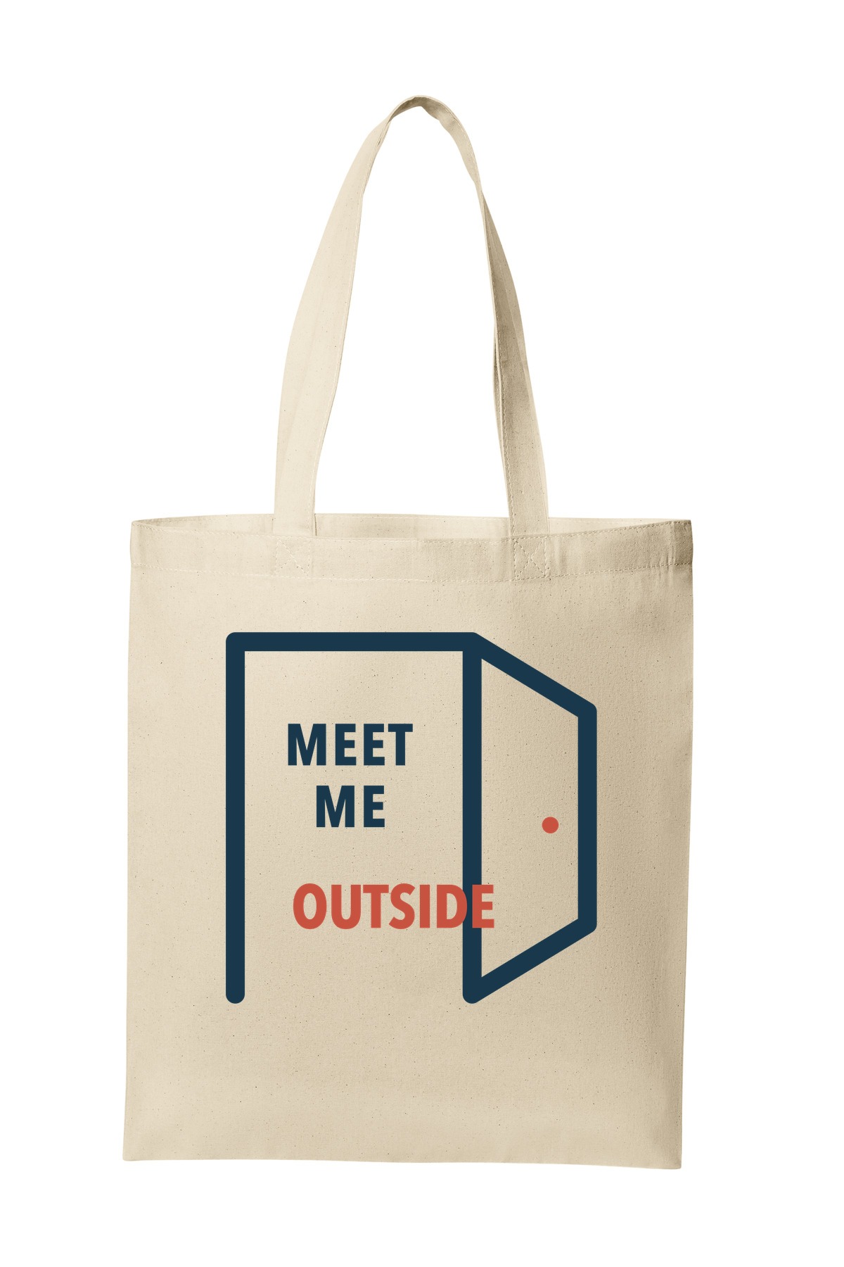 Meet Me Outside tote bag mockup