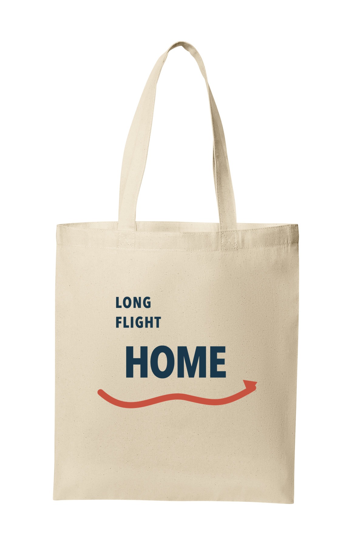 Long Flight Home tote bag mockup