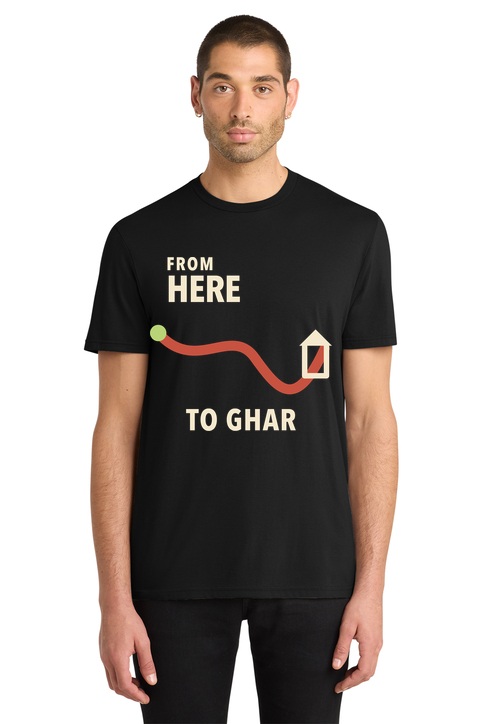 From Here to Ghar t-shirt mockup