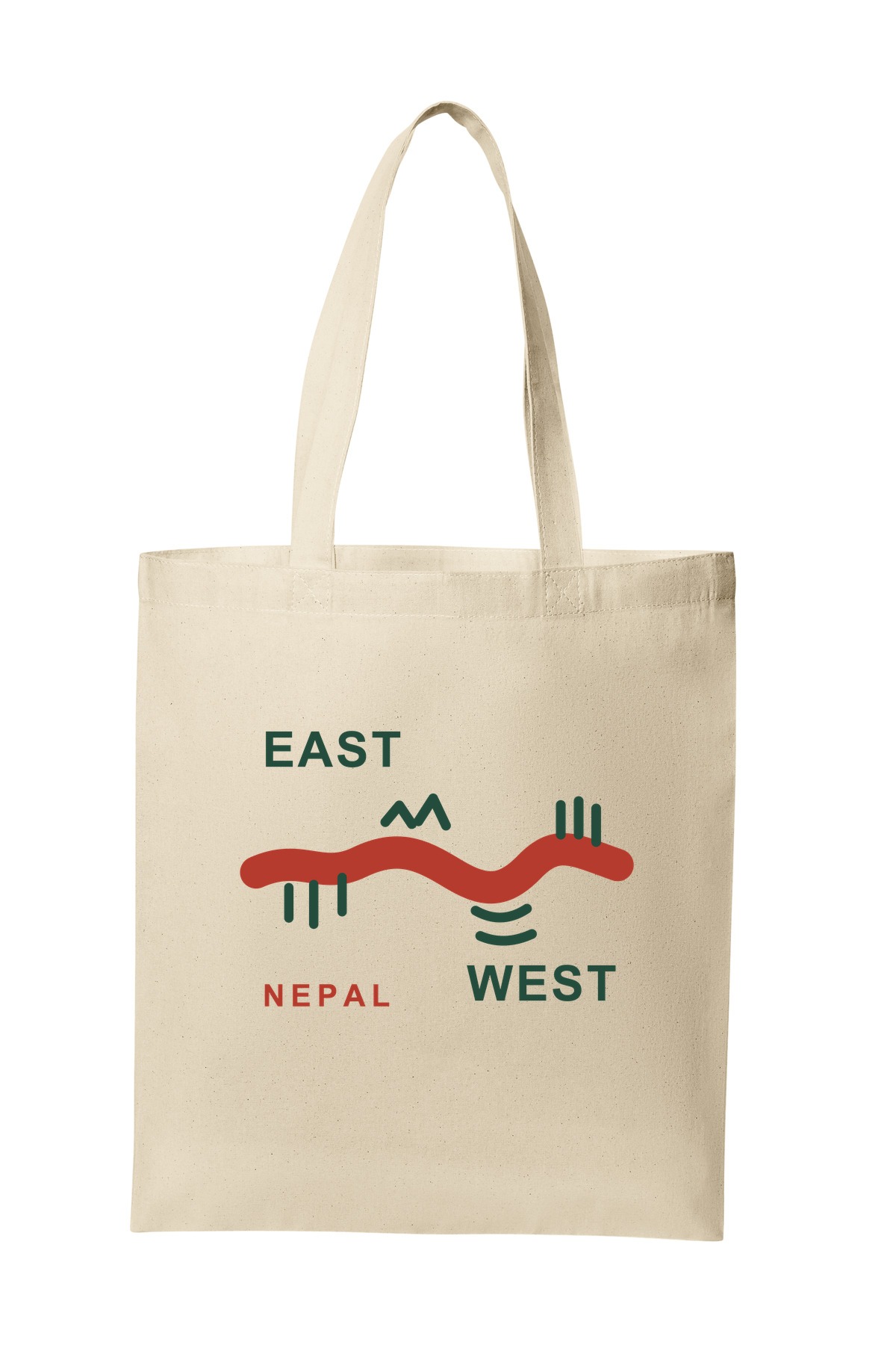 East to West Nepal tote bag mockup