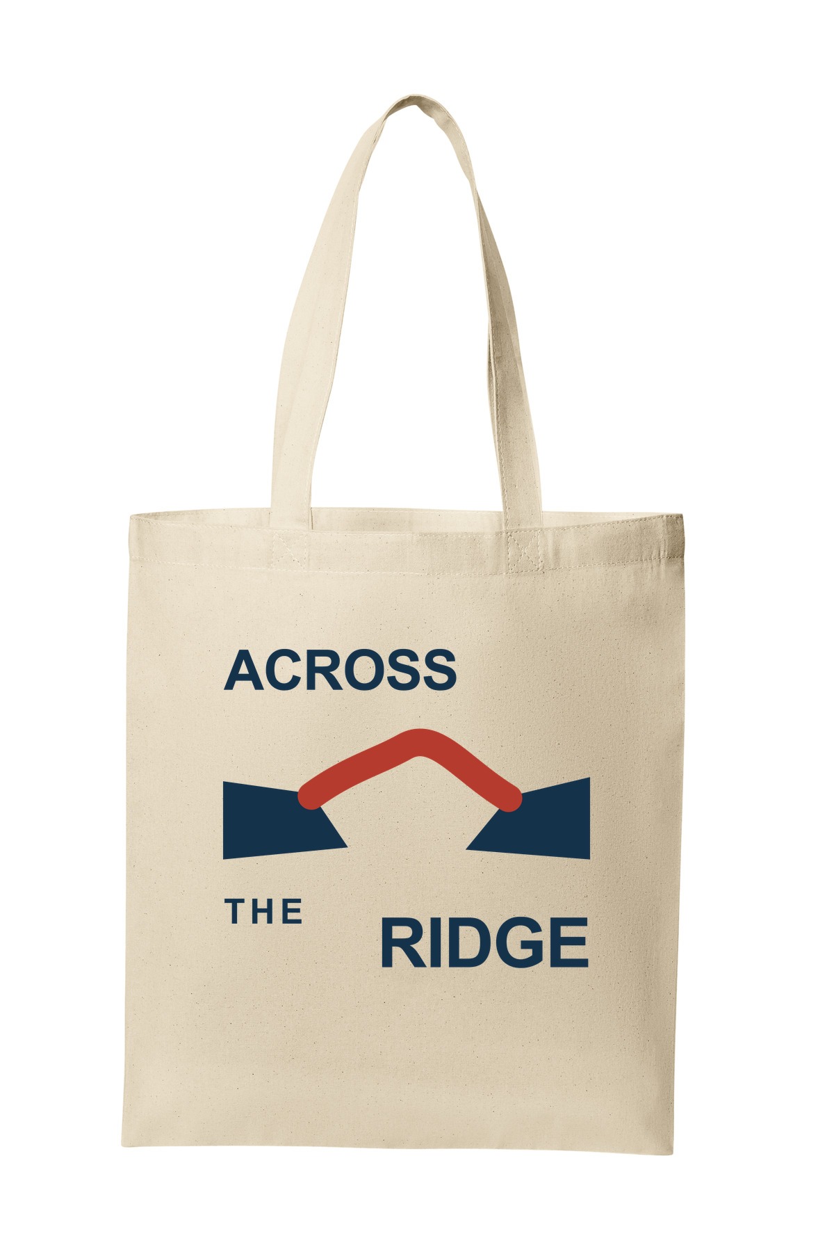 Across the Ridge tote bag mockup