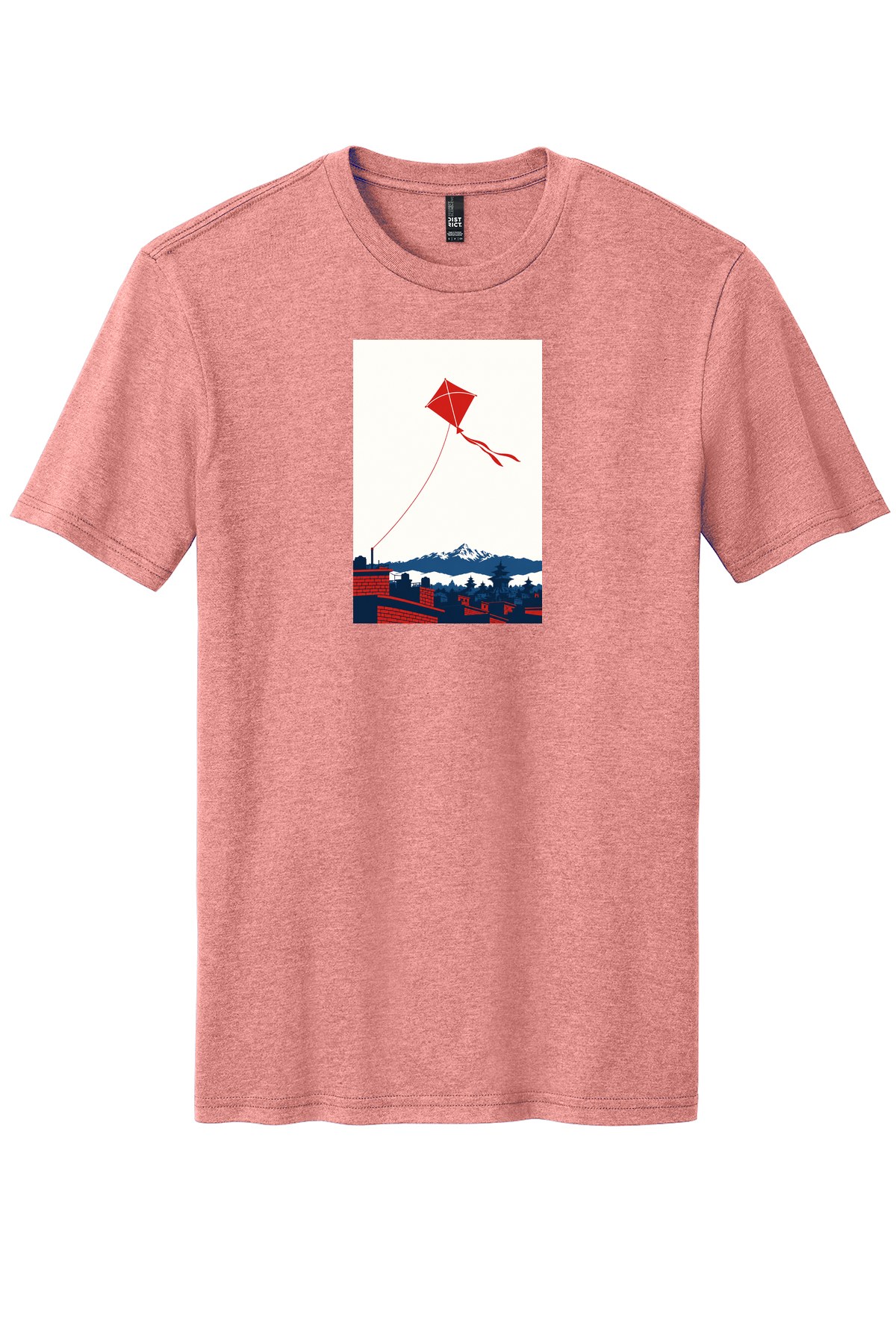 Dashain Rooftop Kite on a Blush Frost flat T-shirt