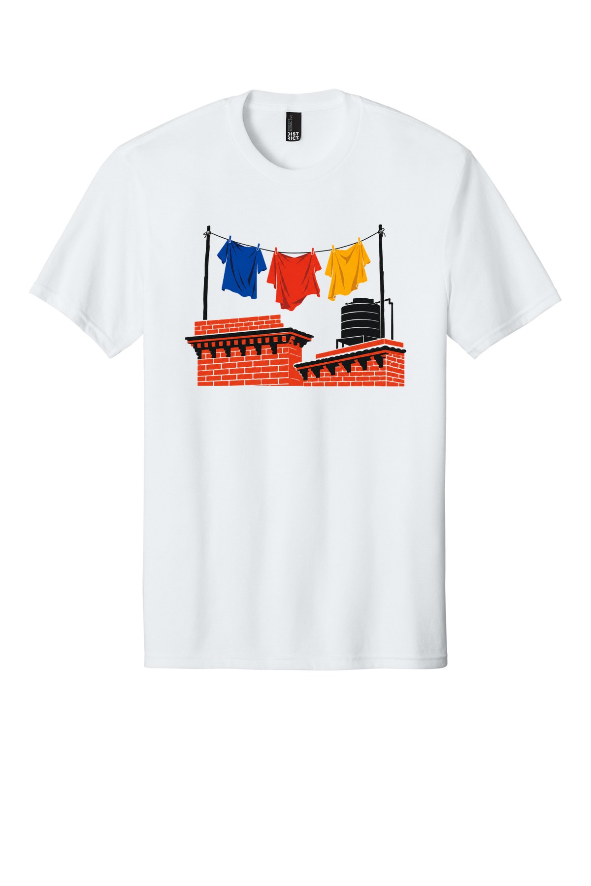 Rooftop Laundry Kathmandu t-shirt mockup