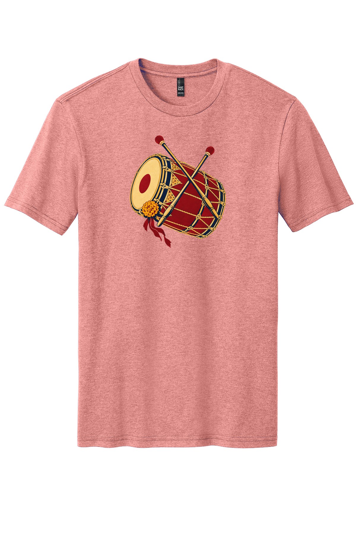 Indra Jatra Drum on a Blush Frost flat T-shirt