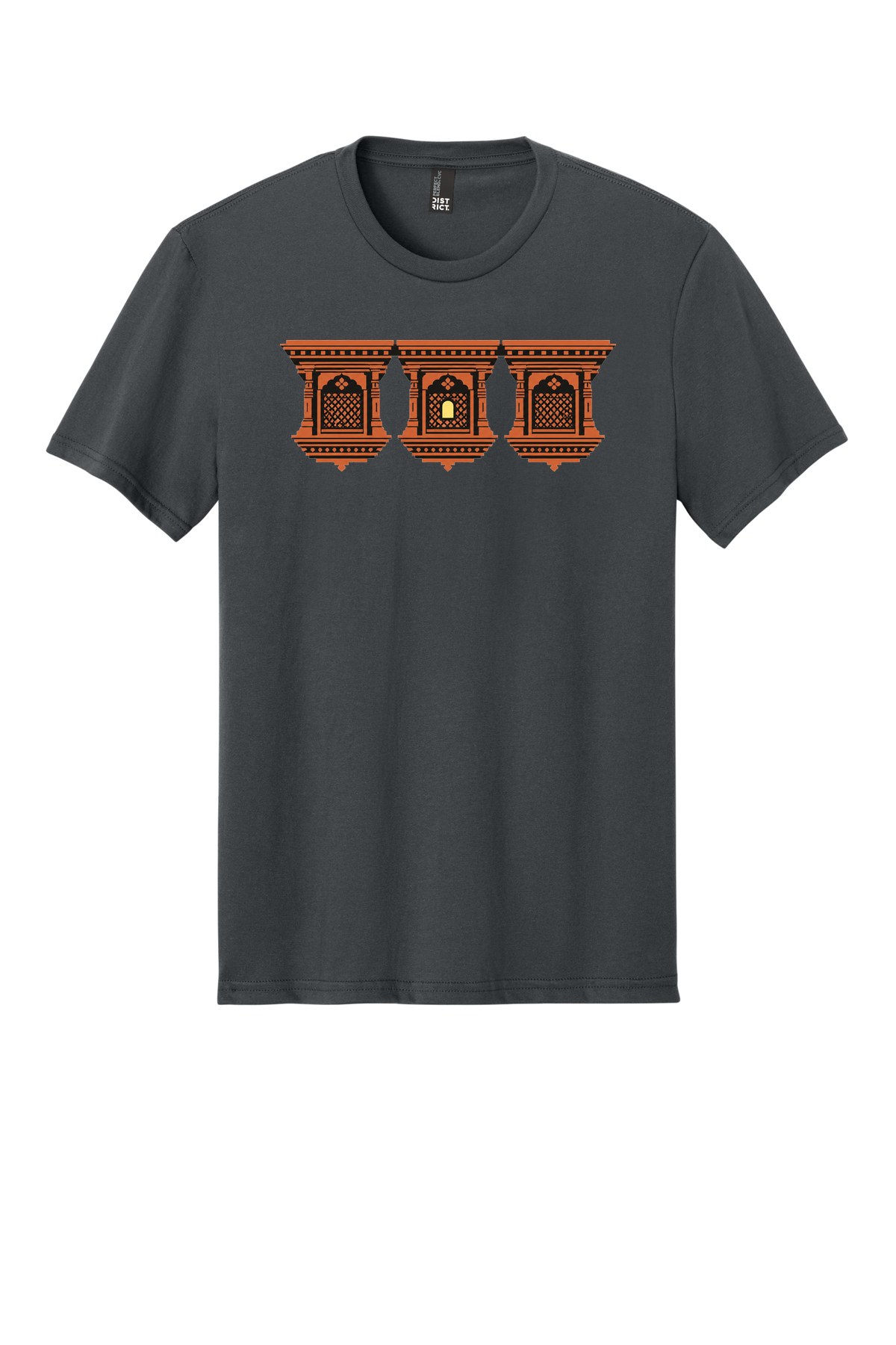 Bhaktapur Window Rhythm on a Charcoal flat T-shirt