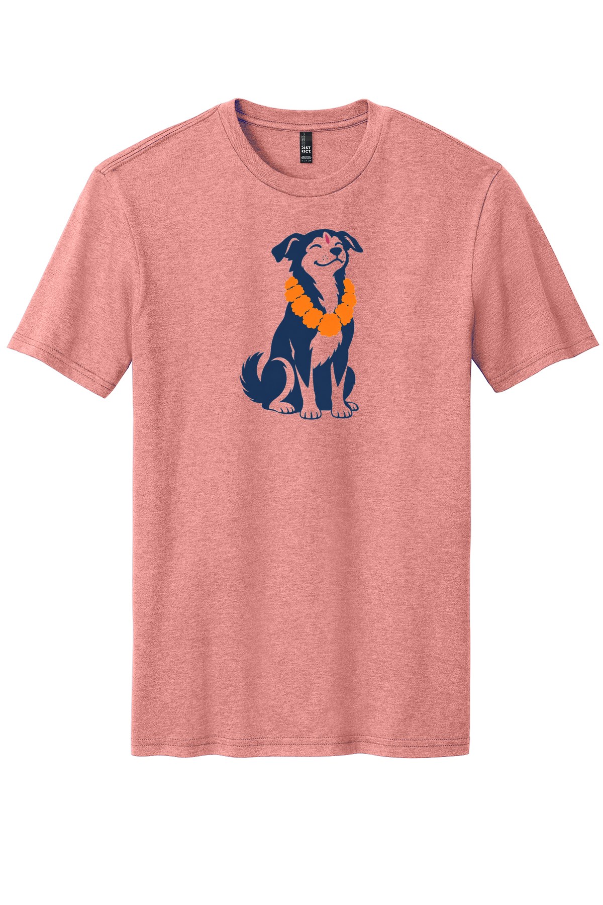 Kukur Tihar Companion on a Blush Frost flat T-shirt