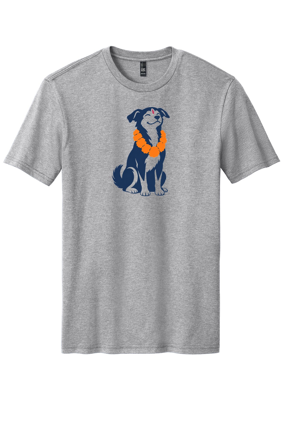 Kukur Tihar Companion on a Light Heather Grey flat T-shirt