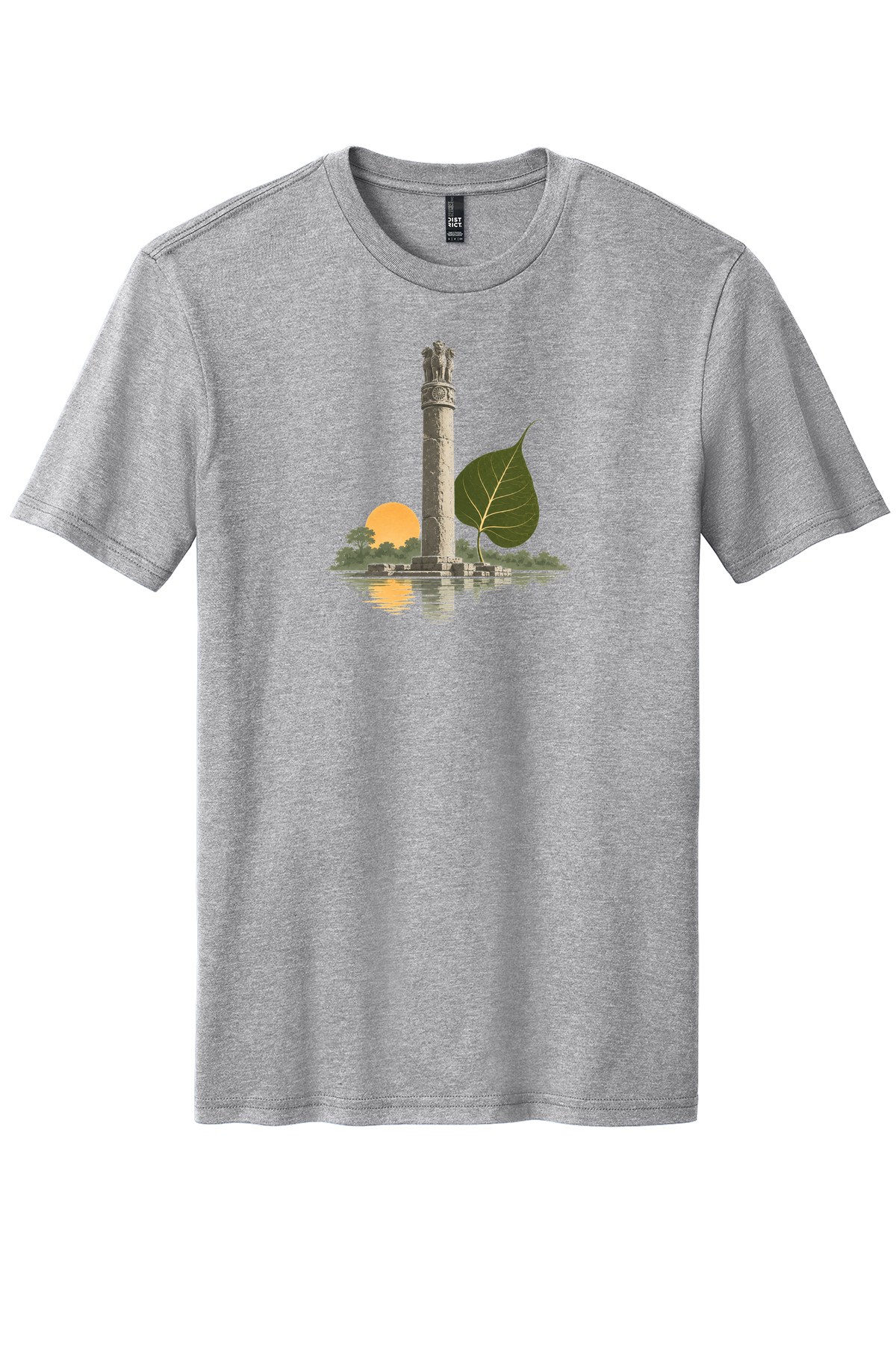 Lumbini Quiet on a Light Heather Grey flat T-shirt