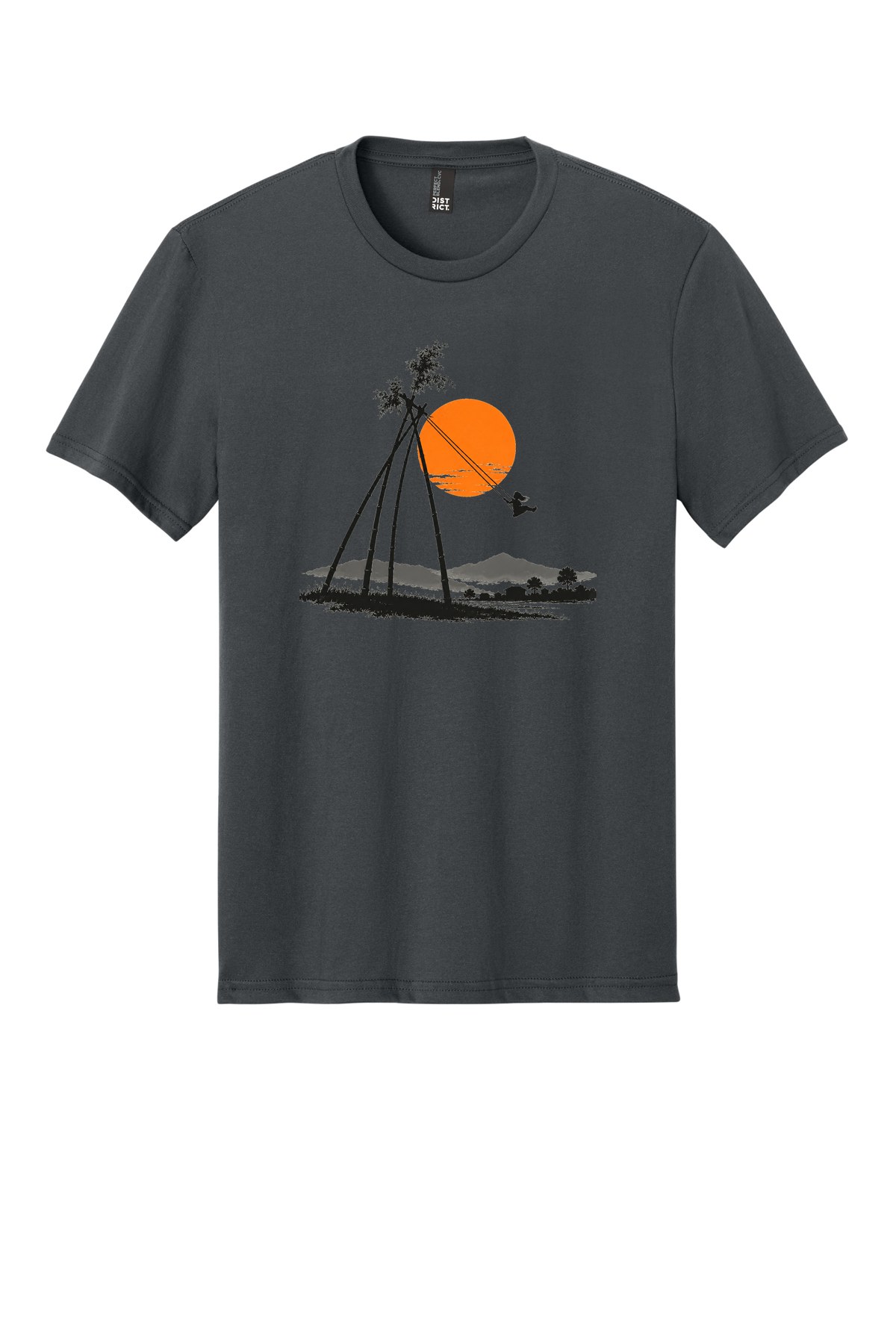 Dashain Bamboo Swing on a Charcoal flat T-shirt