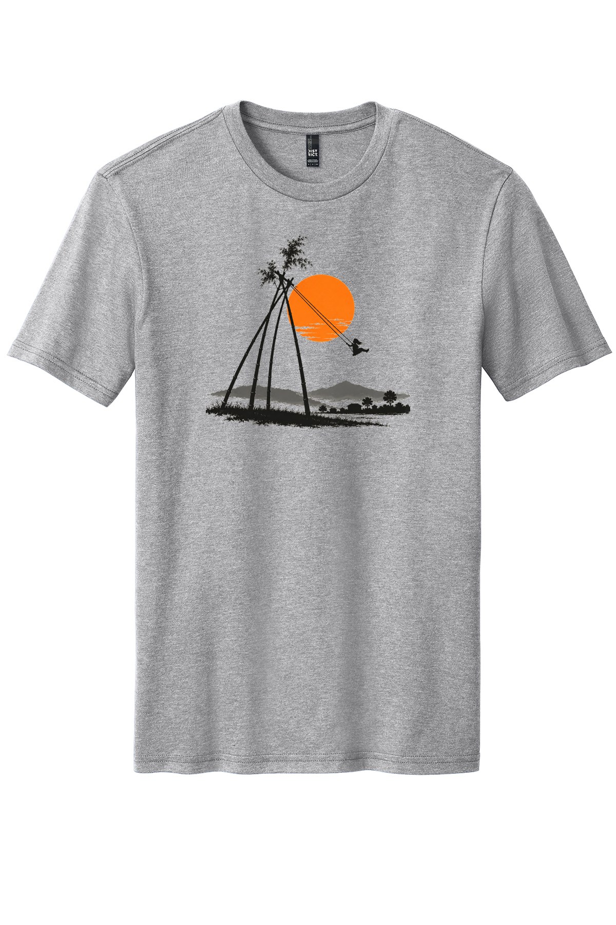 Dashain Bamboo Swing on a Light Heather Grey flat T-shirt