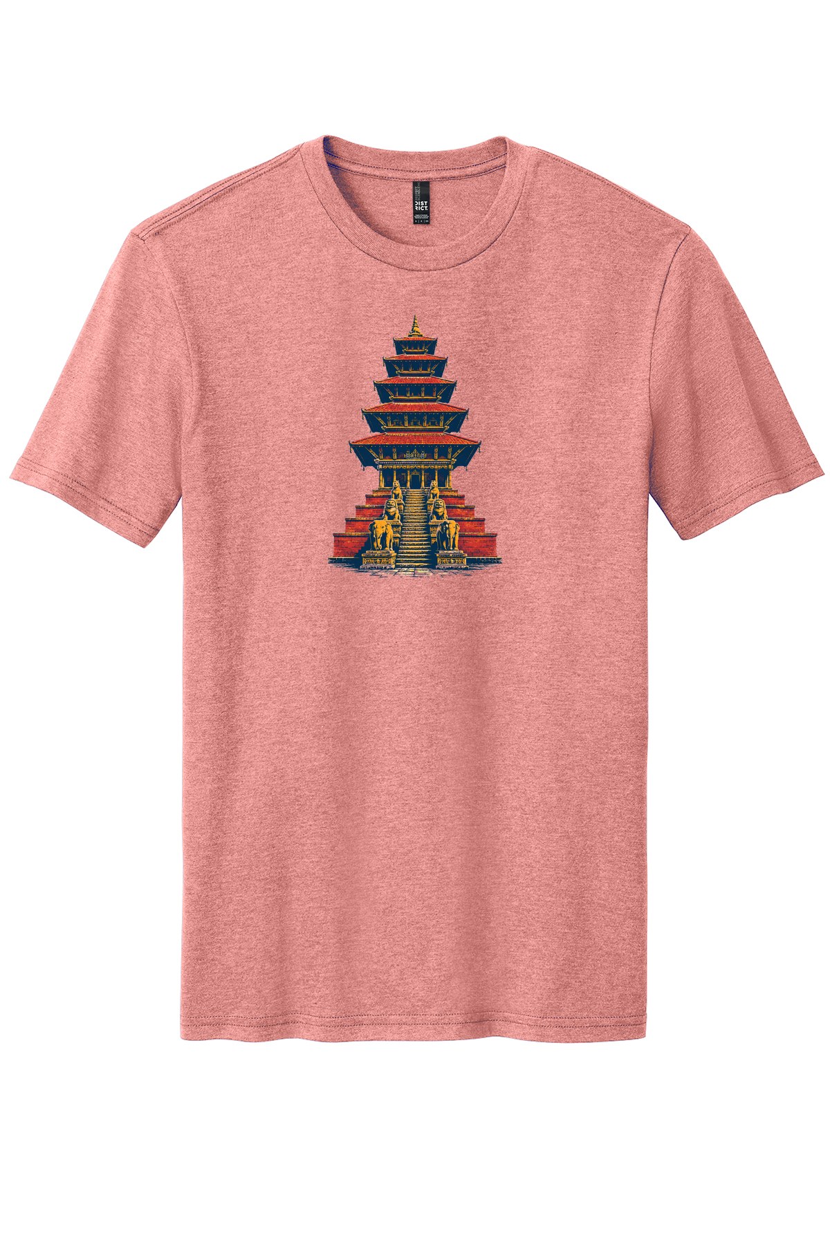 Nyatapola Steps on a Blush Frost flat T-shirt