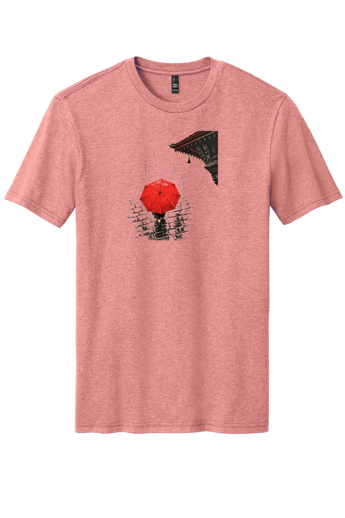 Kathmandu Monsoon Umbrella on a Blush Frost flat T-shirt