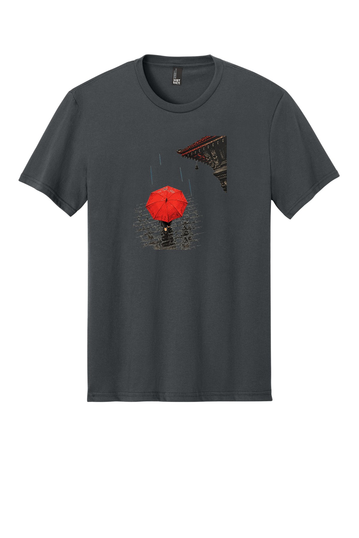 Kathmandu Monsoon Umbrella on a Charcoal flat T-shirt