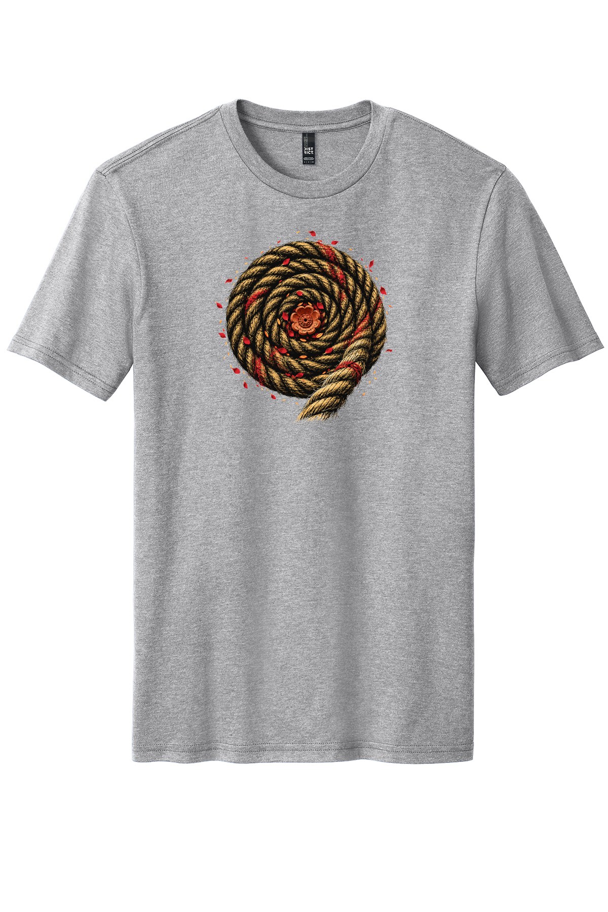 Bisket Jatra Rope on a Light Heather Grey flat T-shirt