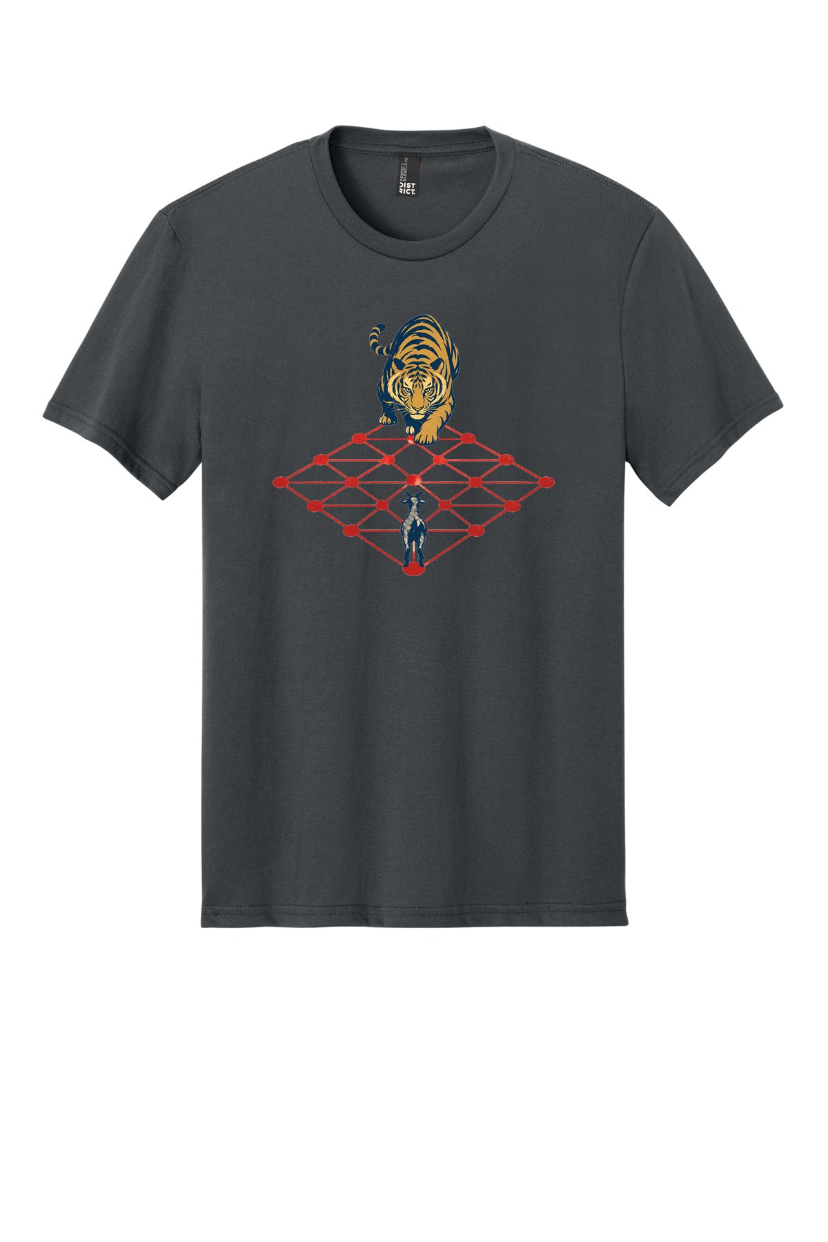 Bagh Chal Move on a Charcoal flat T-shirt