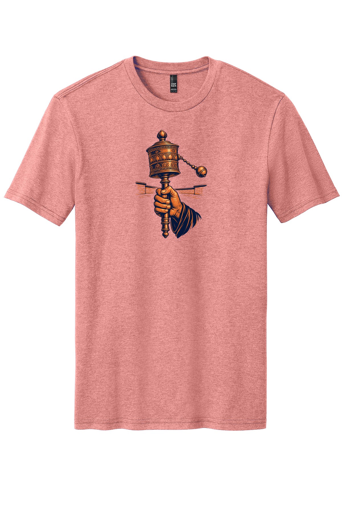 Courtyard Prayer Wheel on a Blush Frost flat T-shirt