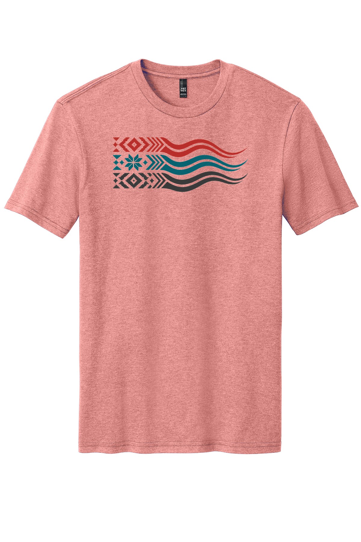 Dhaka Weave River on a Blush Frost flat T-shirt